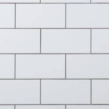 3"x6" Glossy White Ceramic Tile