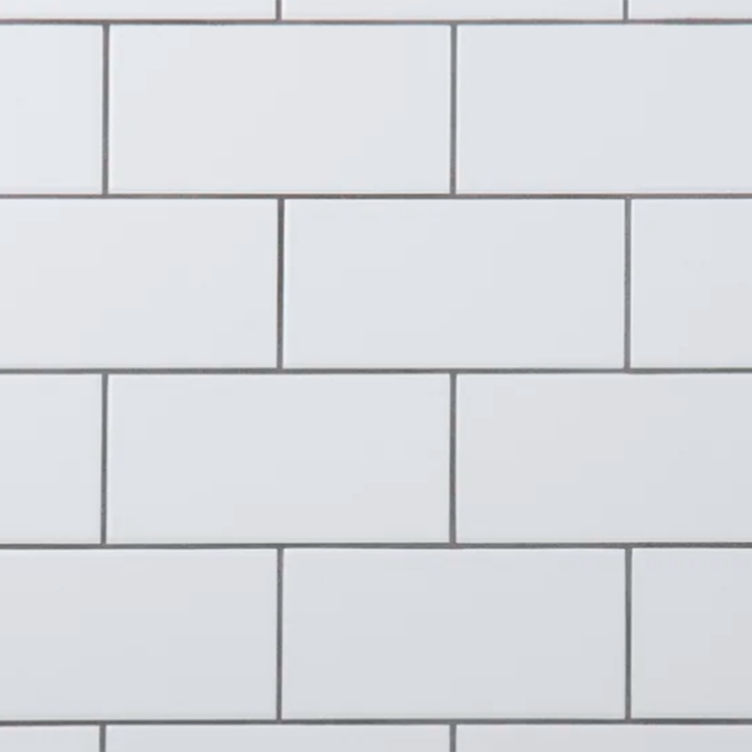 3"x6" Glossy White Ceramic Tile