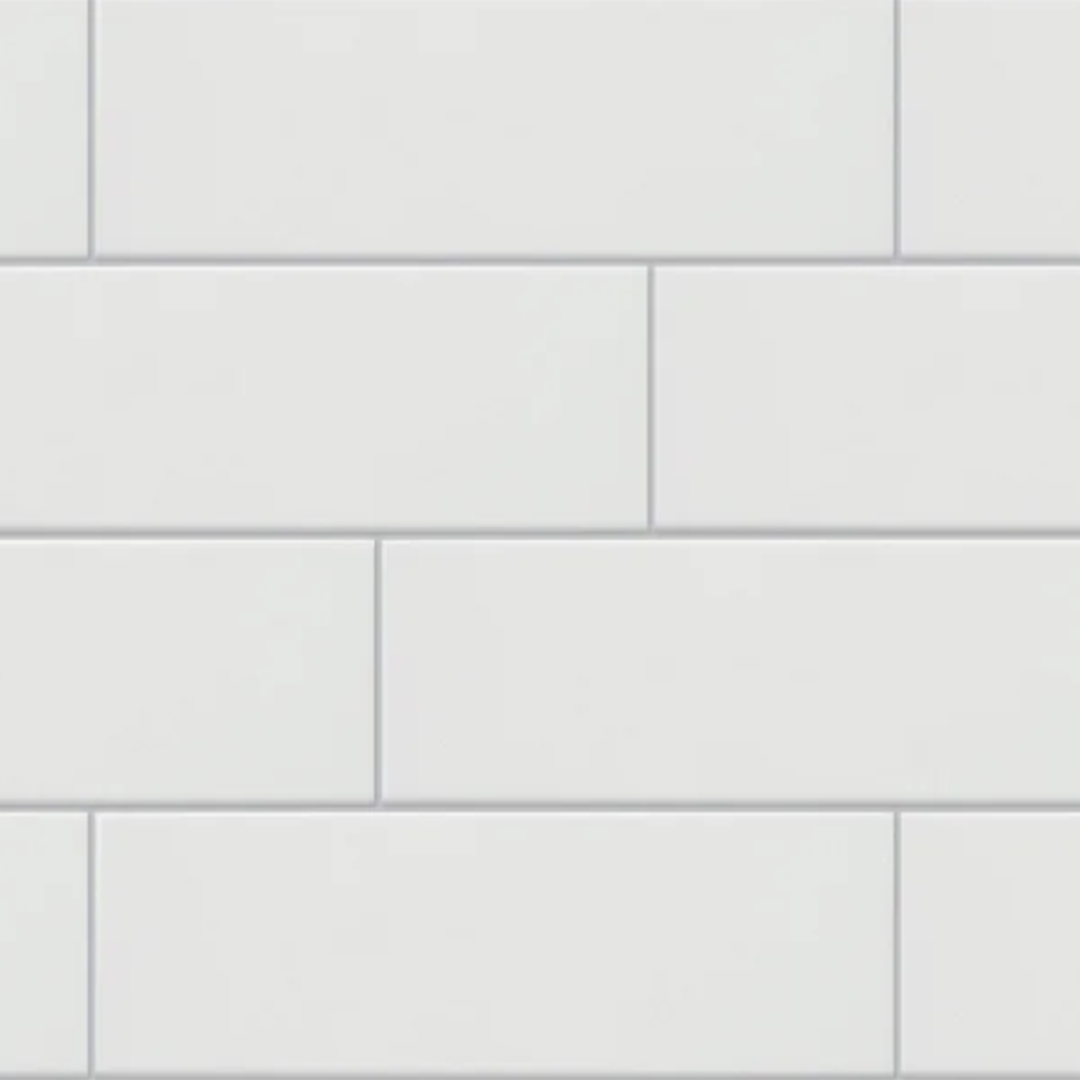 4"x12" Glossy White Ceramic Tile