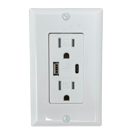 Outlet with USB & Type C With Screw Holes