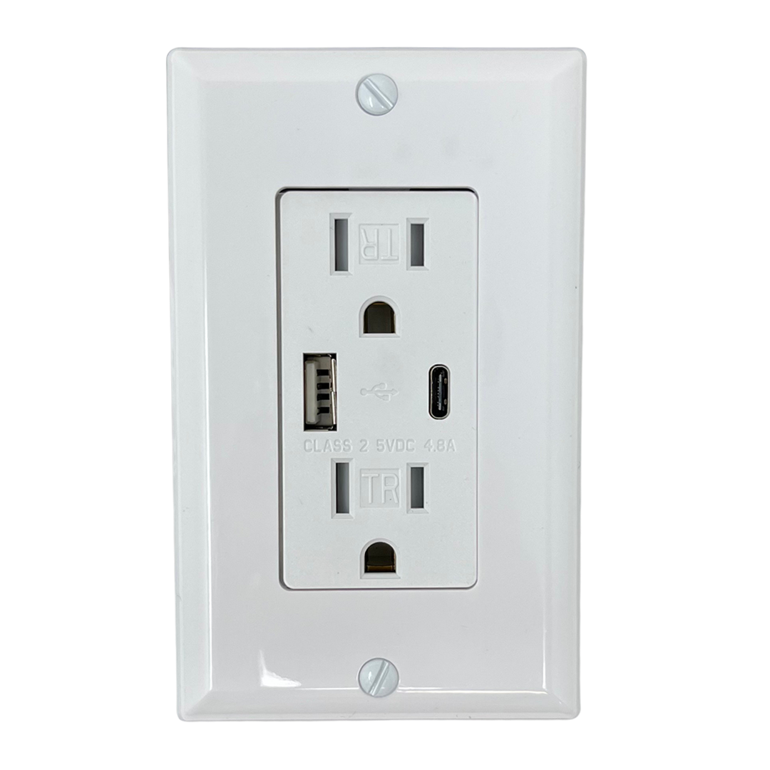 Outlet with USB & Type C With Screw Holes