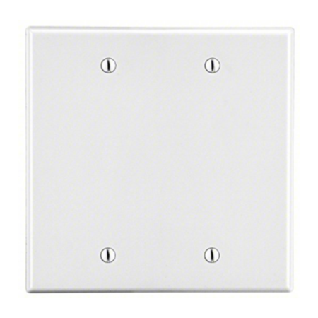 Two Gang Blank Wall Plate With Screw Holes