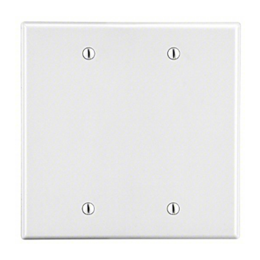 Two Gang Blank Wall Plate With Screw Holes